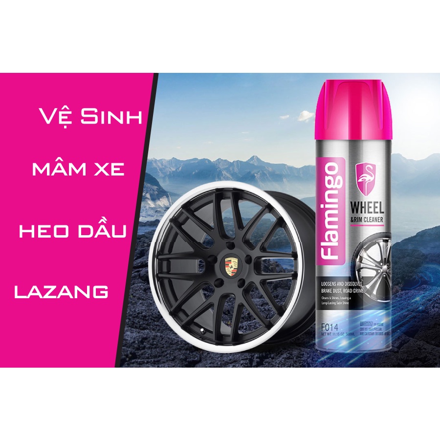 Bình Vệ Sinh Tẩy Ố Lazang Ô Tô - Mâm Vành Xe Flamingo F014 500ml