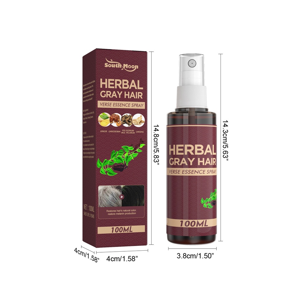 Chai Xịt Tinh Chất Thảo Dược 100ML Hỗ Trợ Mọc Tóc Chống Rụng Tóc Màu Trắng Đen