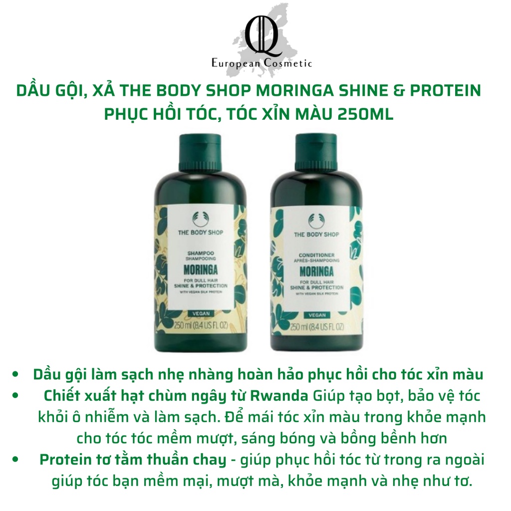 Dầu gội xả phục hồi tóc moringa the body shop shampoo gel 250ml