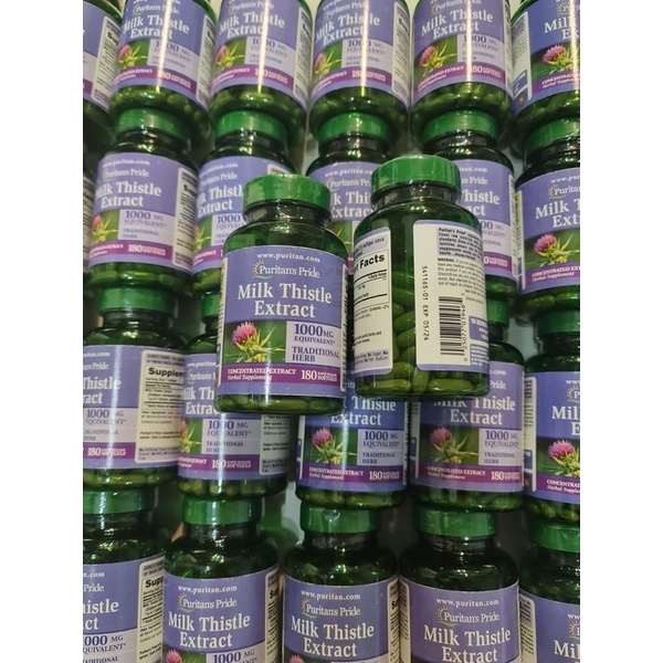 🍀Viên uống bổ gan giải độc gan Milk Thistle Extract Puritan’s Pride 180 viên của Mỹ