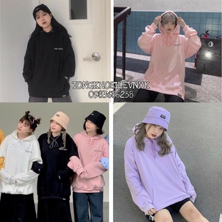 Áo Hoodie REGOD KOREAN đen trắng hồng tím Unisex - áo nỉ mũ thêu chữ hàn