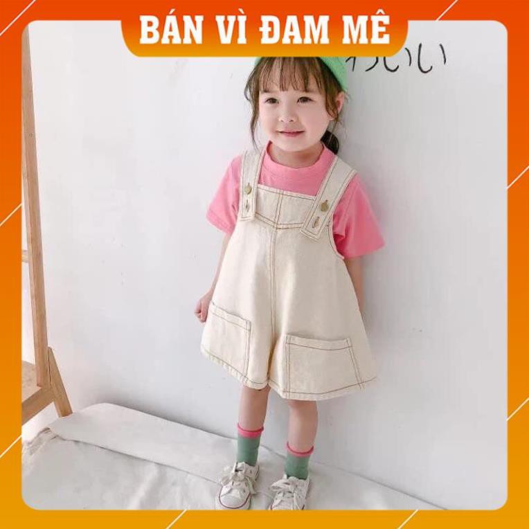 Bán Vì Đam Mê-  Quần yếm kaki jean 3 màu cho bé gái