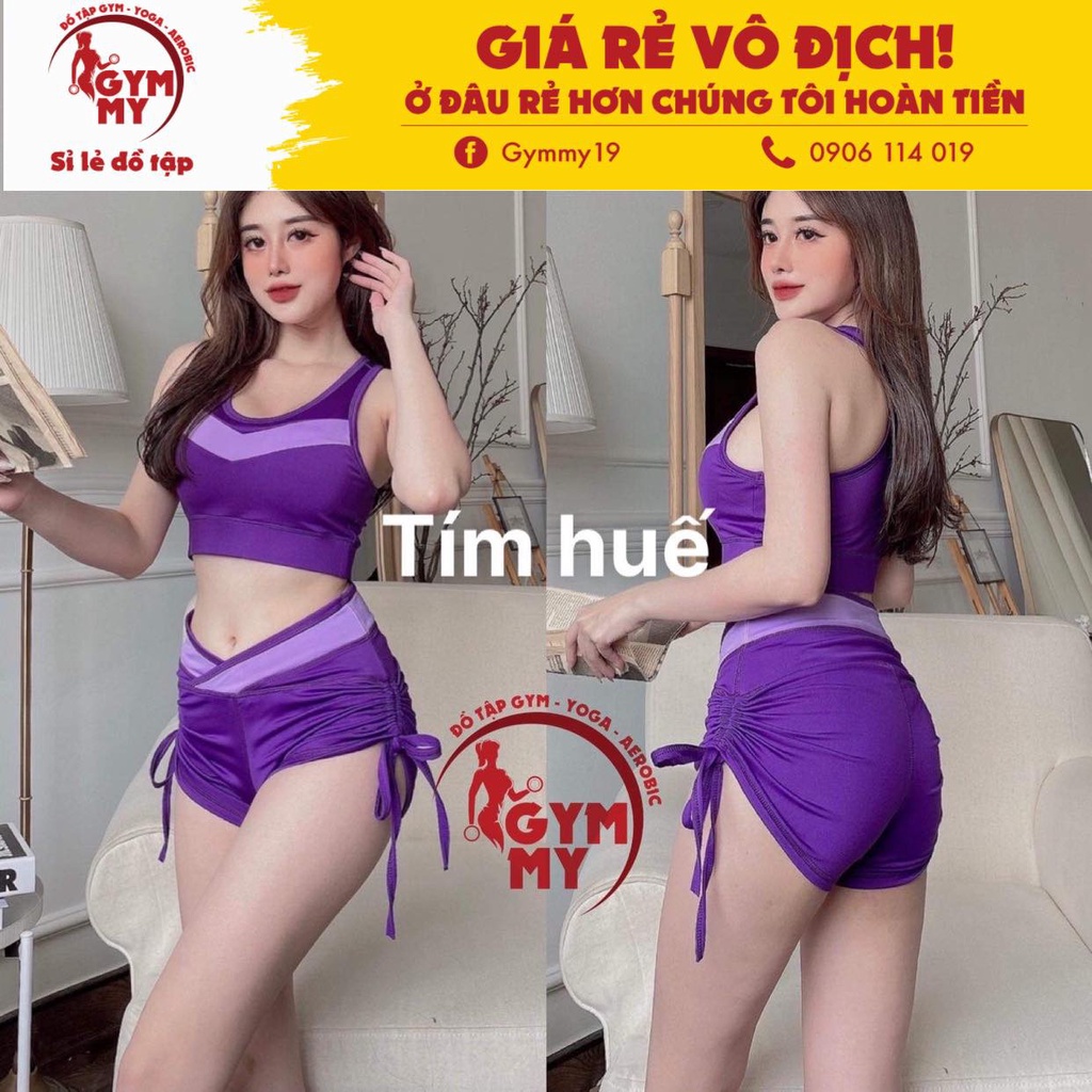 Bộ Thể Thao Viền Chữ V Cạp Chéo Tập Gym - Yoga - Aerobic ( Kèm mút)