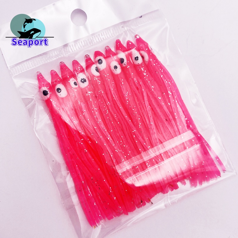 Set 10 Mồi Câu Cá Giả Hình Bạch Tuộc 7.5cm/2.9inch