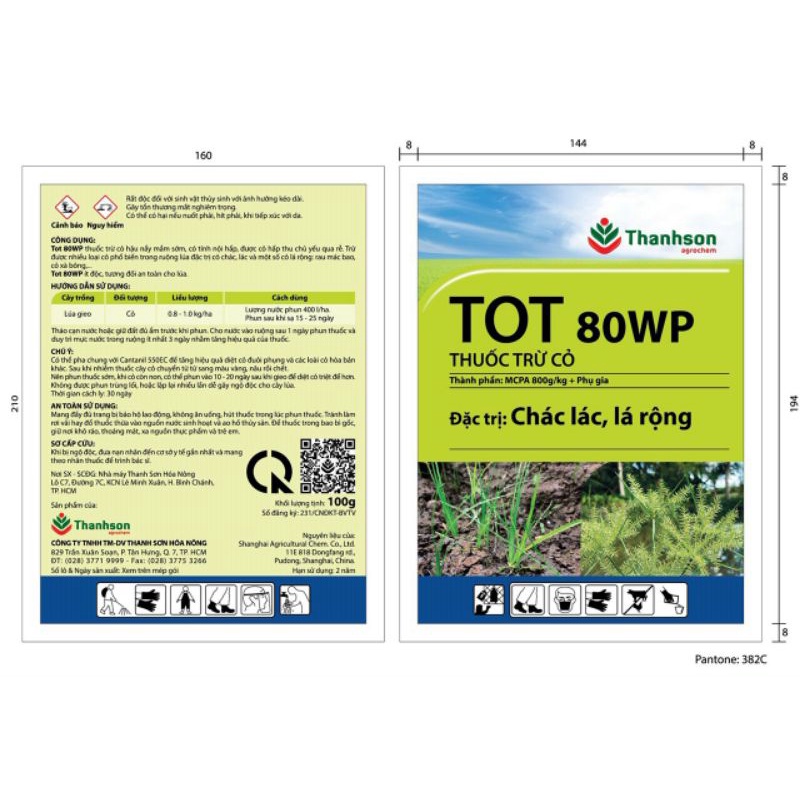 Thuốc trừ cỏ TOT 80WP 50g