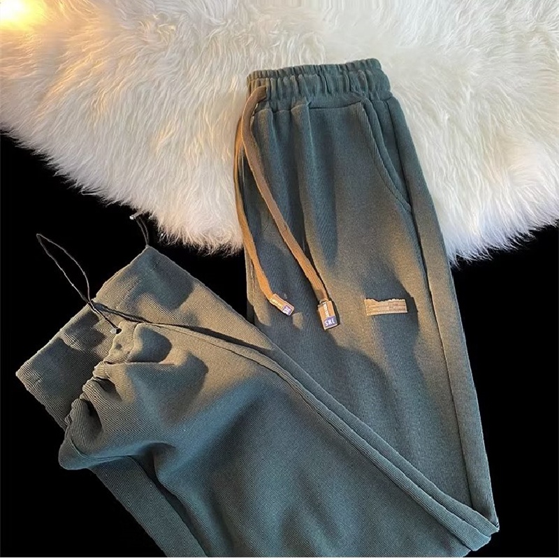 Quần Dài Dáng Rộng Lưng Thun Co Giãn Thoải Mái Phong Cách Hip Hop Đường Phố Hàn Quốc Cỡ Lớn M-3XL Cho Nam