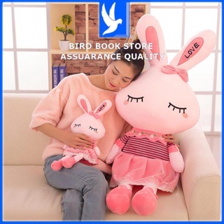 Gấu bông gối ôm cho bé hình Thỏ Love Rabbit vải nhung co giãn 4 chiều - thỏ bồng cho bé Bird book