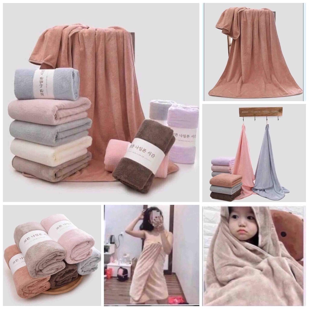 Khăn Tắm Lông Cừu Hàn Quốc Cao Cấp Cỡ Lớn ( 70 x 140cm, )