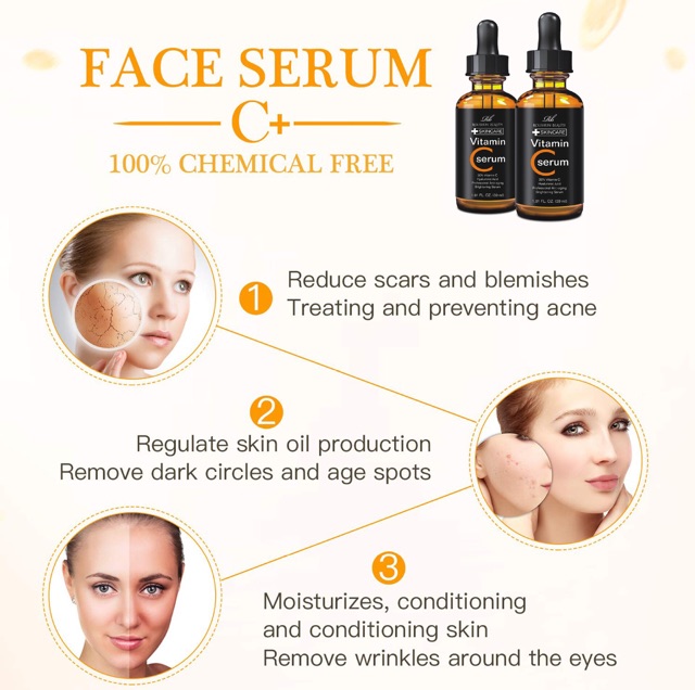 🇭🇰Serum Tinh Chất Vitamin C 20% Giảm Mụn Giúp Da Sáng Khoẻ Roushun