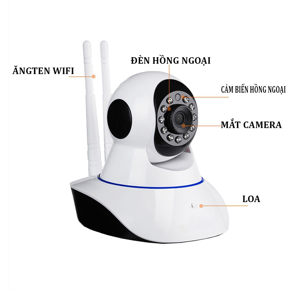 Camera giám sát 1080P HD IP Camera wifi màn hình từ xa tầm nhìn ban đêm xoay 360 độ | BigBuy360 - bigbuy360.vn