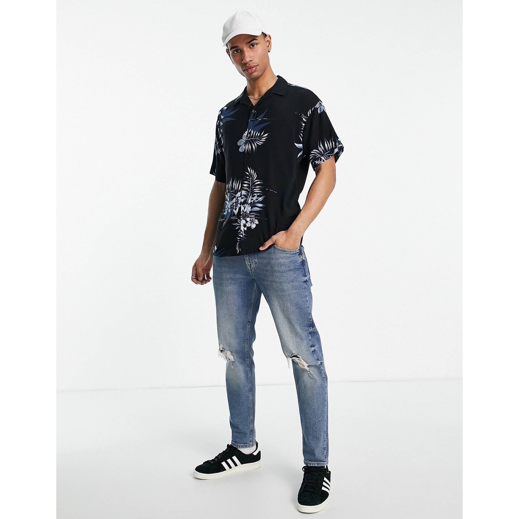 Áo sơ mi tay ngắn nam nữ URLYS form rộng sơ mi họa tiết tay lỡ cổ vest unisex ulzzang USM605