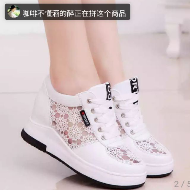 Giầy độn đế pha ren 7cm thần thánh siêu êm siêu đẹp siêu thần thái.Kiểu dáng thanh lịch và tự tin cho các nàng đi chơi