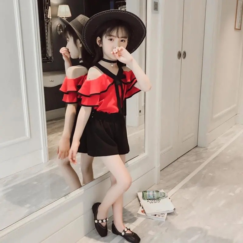 Set 2 Món Áo Thun + Quần Short Thời Trang Hàn Quốc Cho Bé Gái Từ 3 Đến 4 Đến 5 Đến 6 Đến 7 Đến 8 Đến 9 Đến 10 Đến 11 12 Tuổi