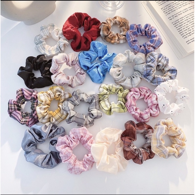 K BÁN LẺ -10 scrunchies lụa hoa nhí giao ngẫu nhiên xinh xắn đáng yêu dành cho nữ