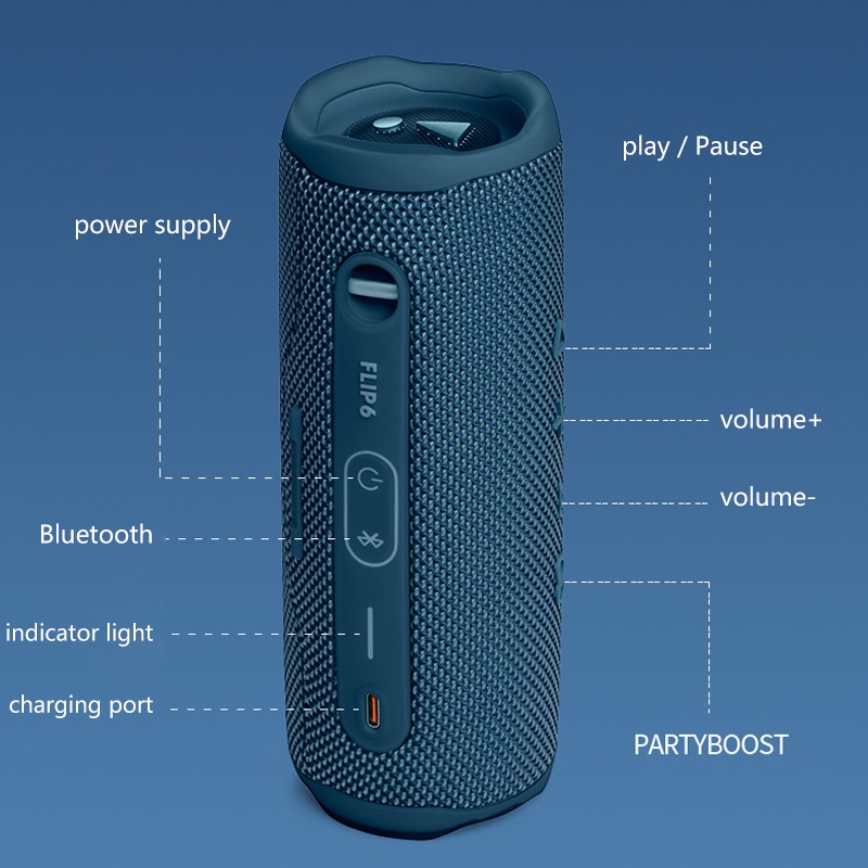 Loa Bluetooth JBL Flip6 Âm Thanh Siêu Trầm Chống Thấm Nước