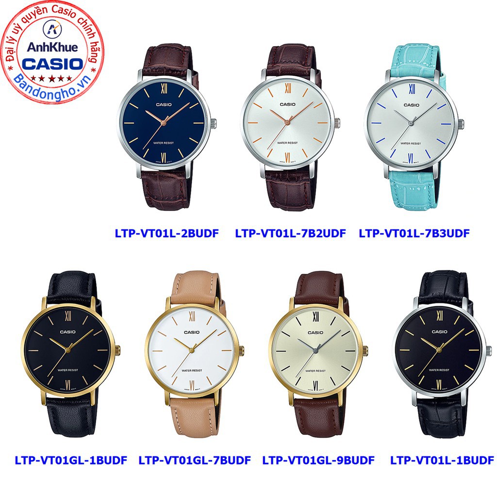 Đồng hồ nữ Casio LTP-VT01 ❤️ ⌚𝐂𝐀𝐒𝐈𝐎 ❤️ đồng hồ nữ dây da mặt tròn sang trọng - chính hãng casio Anh Khuê