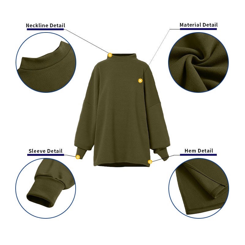 Áo sweatshirt ZANZEA tay dài cổ tròn màu trơn dáng rộng xẻ tà dành cho nữ 
 | BigBuy360 - bigbuy360.vn