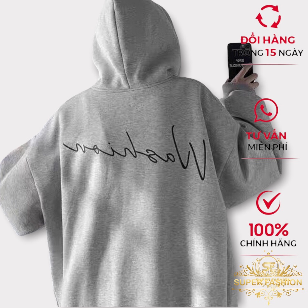 Áo Hoodie Nam Nữ Chất Nỉ Dày Mịn Thời Trang Cùng Họa Tiết Chữ IN Đẹp Thời Trang Super Fashion