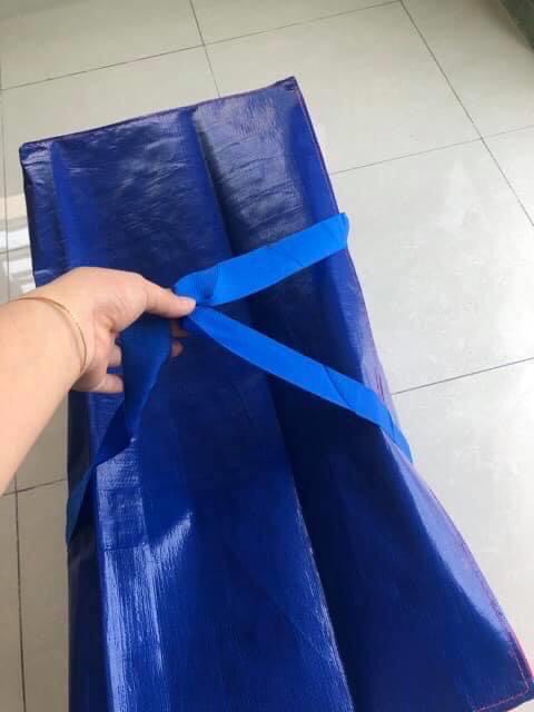 Túi Bạt Có Dây Kéo Đựng Đồ Đựng Quần Áo Màu Xanh Cam Nhiều Size