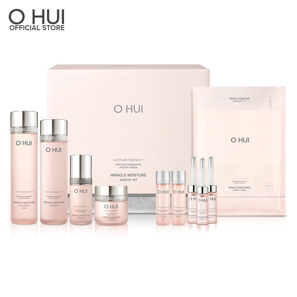 Bộ Mỹ Phẩm Dưỡng Ẩm 8 Món OHUI Miracle Moisture 411ml