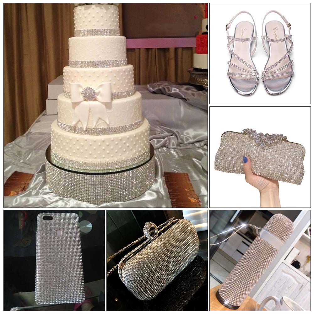 Miếng dán đính đá kim tuyến lấp lánh trang trí vật dụng độc đáo