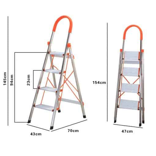 Thang nhôm ghế gia đình NiNDA 4 bậc, 5 bậc, 6 bậc chính hãng