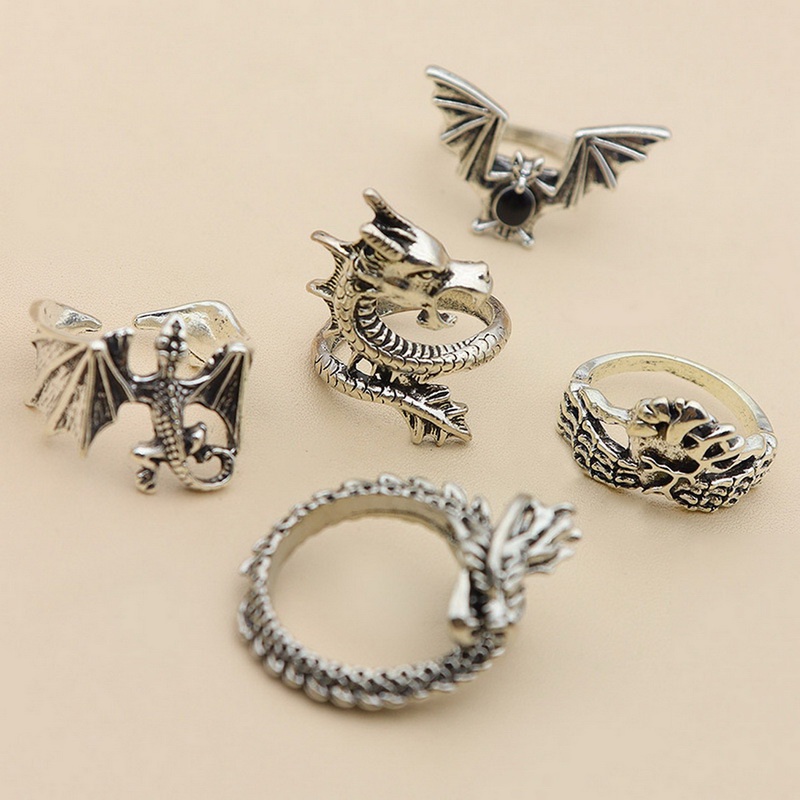 Set 5 Nhẫn Đeo Khớp Ngón Tay Phong Cách Vintage Cho Nam Nữ