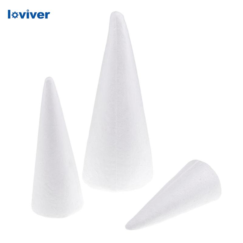 Set 3 Miếng Xốp Hình Nón 15 / 20 / 25cm Làm Mô Hình Thủ Công DIY