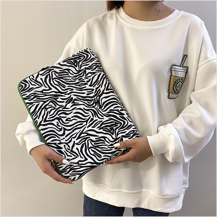 Túi đựng bảo vệ laptop 13/11 inch in vân da bò phong cách Hàn Quốc độc đáo