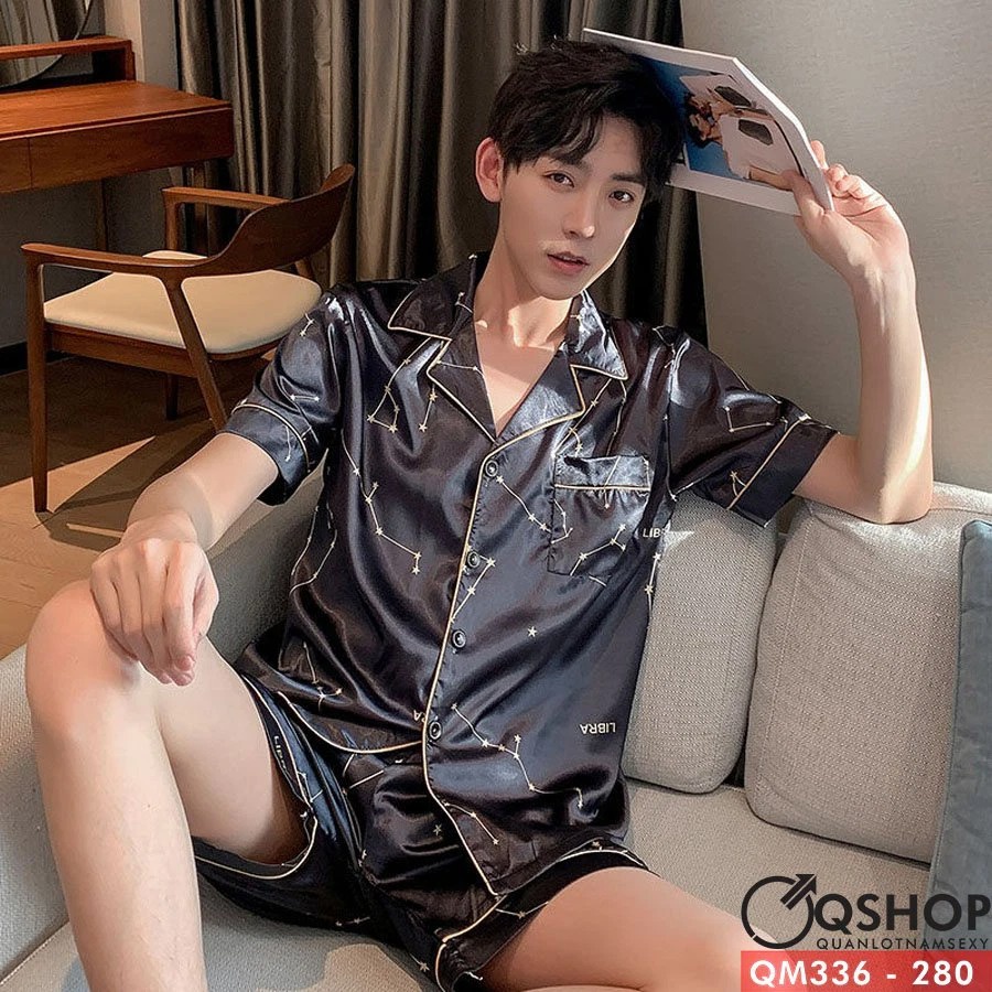 BỘ ĐỒ PIJMA NAM MẶC NHÀ LOẠI NGẮN QSHOP QM338