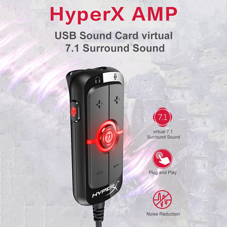 Card âm thanh sound card giả lập 7.1 HyperX AMP