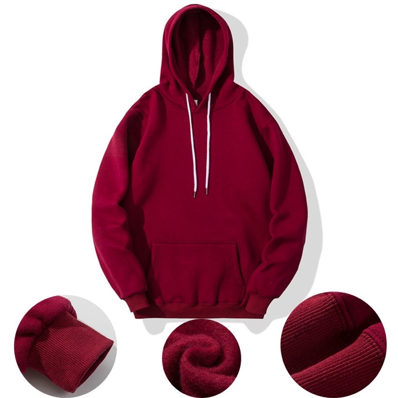 Áo khoác hoodie nữ unisex Trơn bst 10 màu sắc - Áo khoác nỉ chui đầu nón (Màu 1 đến 10)