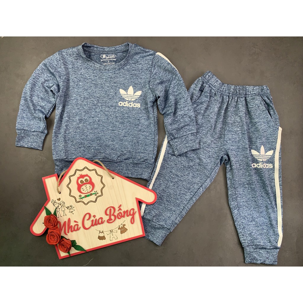 Bộ thun xược bé trai form dài tay phối chữ size 10 - 42 kg