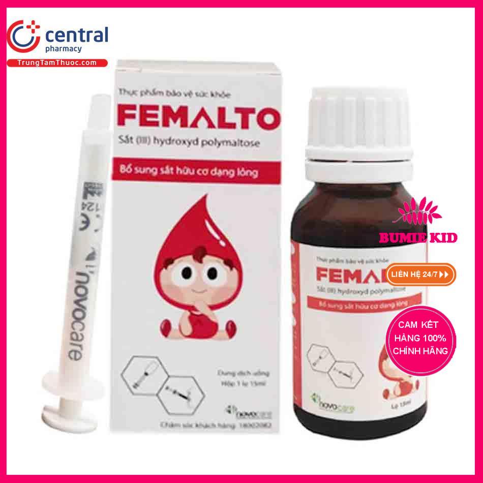Sắt Femalto dạng nhỏ giọt sắt nước hữu cơ sắt cho bé nhập khẩu từ Ý Bumie kid shop