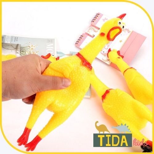 Gà Bóp Biết Kêu ⚡️ HOT TREND ⚡️ Shrilling Chicken, Phát Ra Tiếng Gà Ngộ Nghĩnh - Đồ Chơi Cho Chó Mèo TiDa Kids Shop