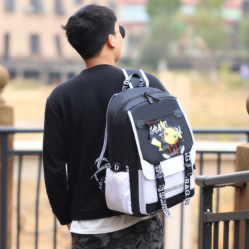 Ba Lô Đi Học/Du Lịch In Hình Pikachu Đáng Yêu Có Sức Chứa Lớn Cho Bé Lớp 1st-6