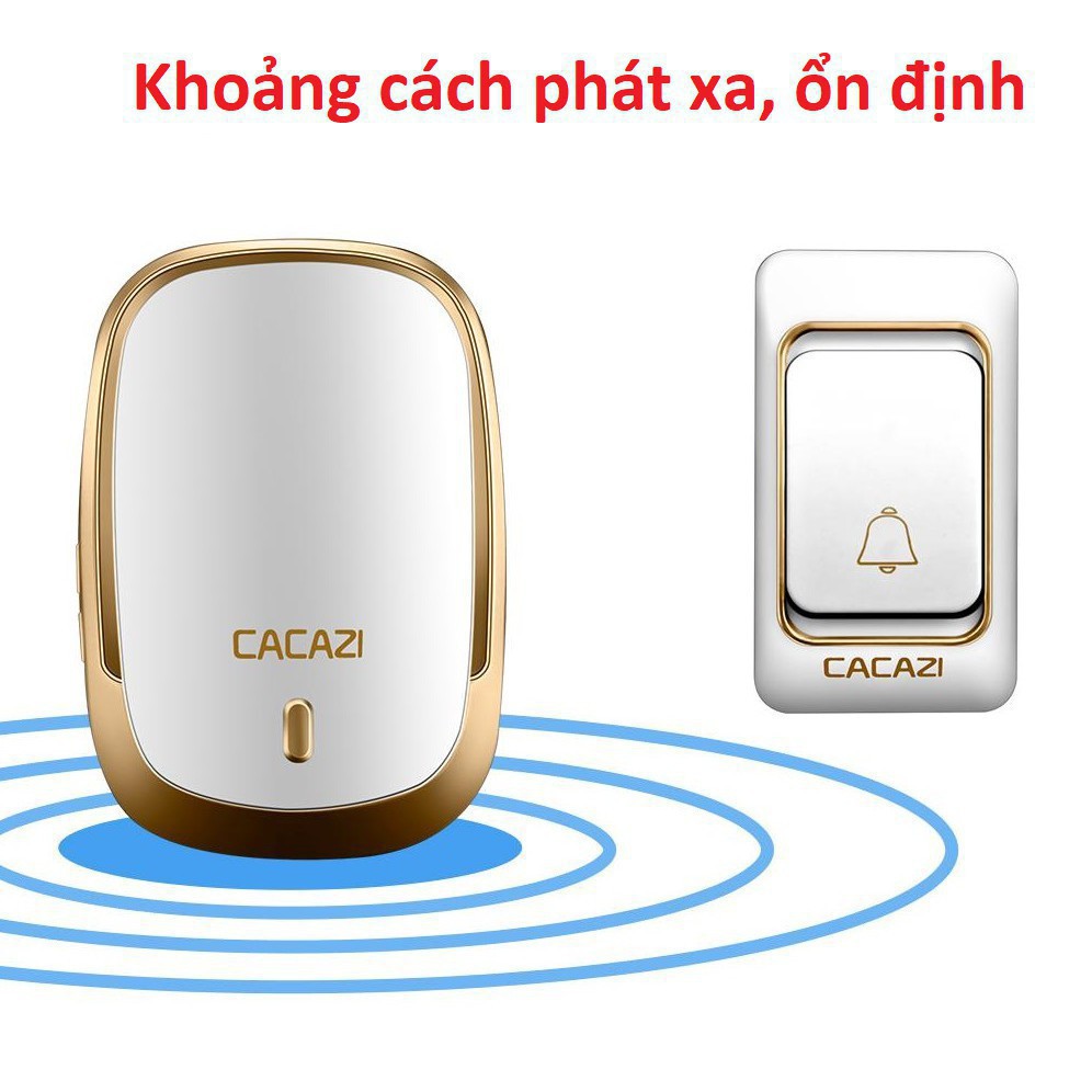 [Chính hãng-1 Đổi 1] Chuông cửa không dây thông minh cacazi k01, báo khách điều khiển từ xa 300m, chống nước cao cấp