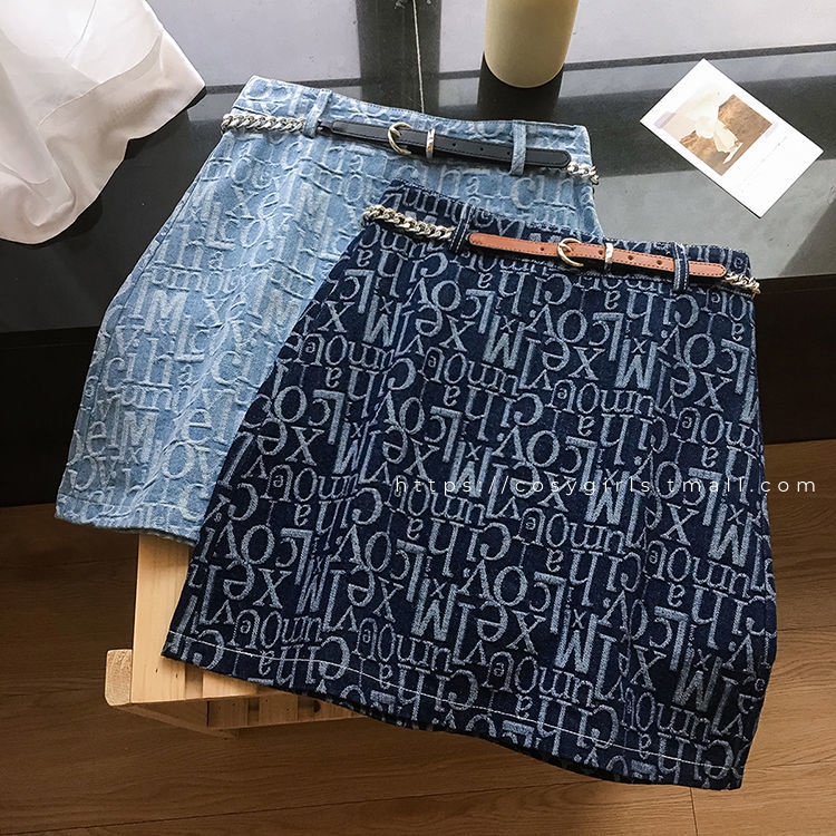 Chân váy jeans dáng chữ A lưng cao kiểu dáng thời trang mùa xuân phong cách retro dành cho nữ 2021 | BigBuy360 - bigbuy360.vn