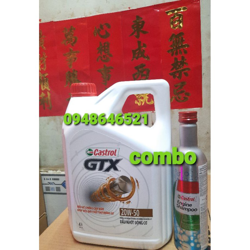 Dầu nhớt động cơ Castrol GTX 20w50 4L 🇻🇳 chính hãng 101%