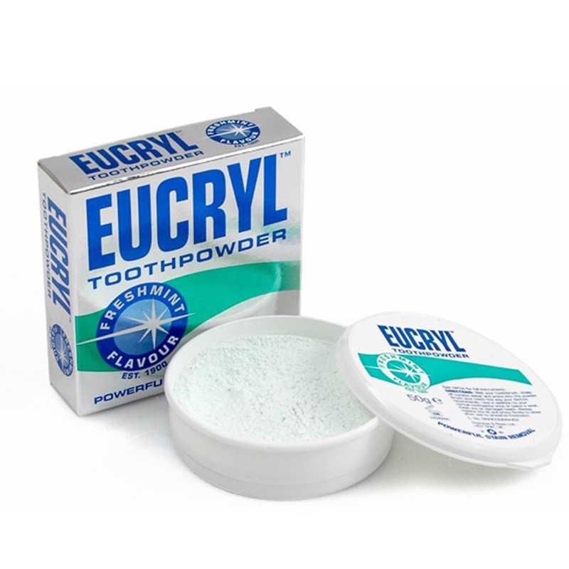 [EUCRYL] Bột làm trắng răng hương Bạc Hà EUCRYL Tooth Powder Freshmint 50gr