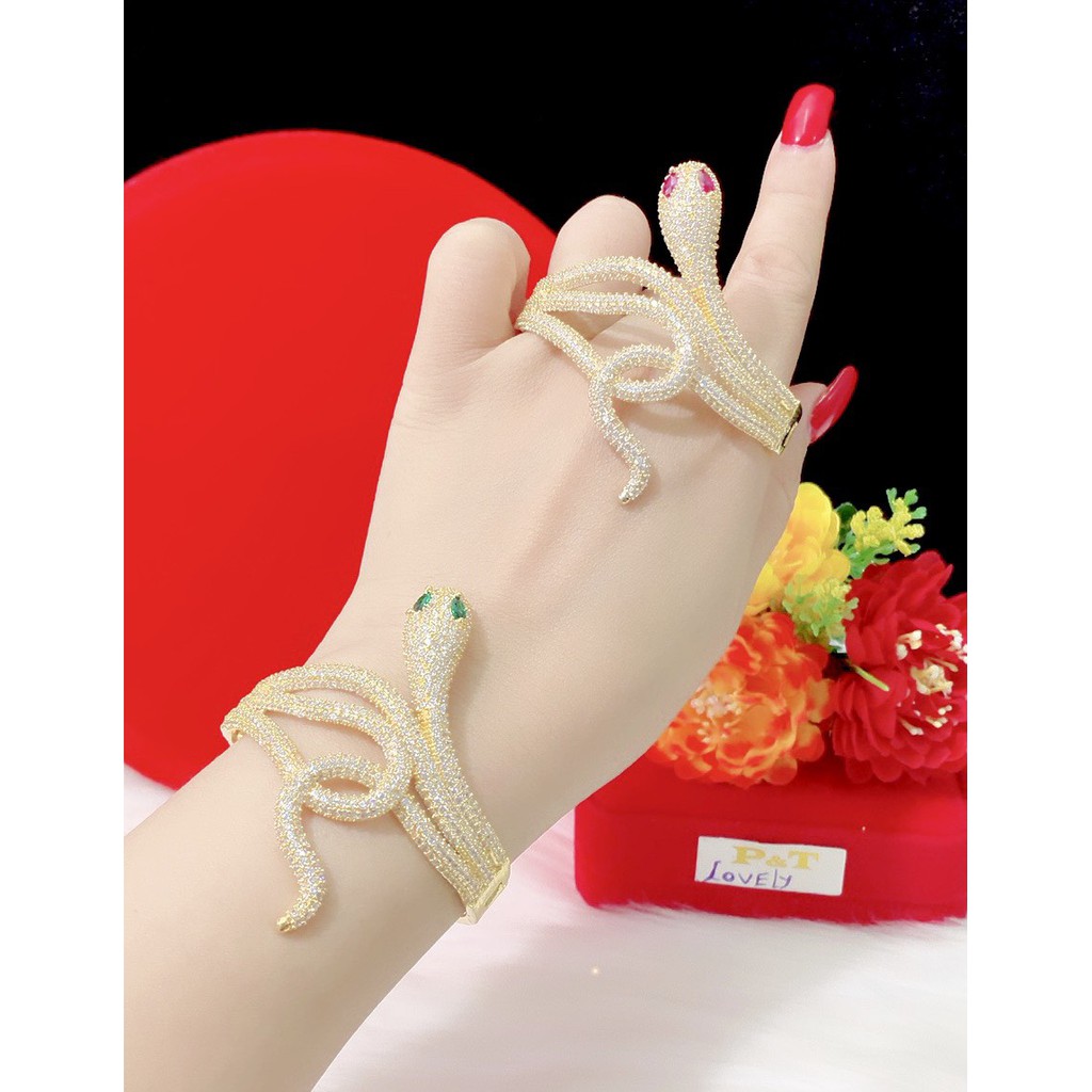 Vòng tay con rắn mạ 18k cao cấp bền màu