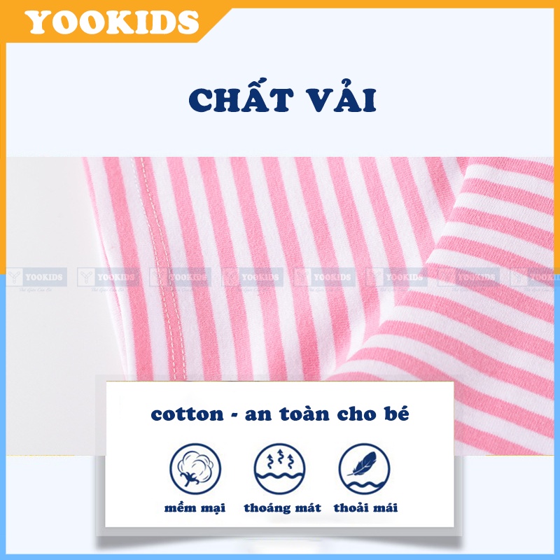 Bộ thu đông cho bé YOOKIDS hoạt tiết kẻ sọc chất cotton co giãn 4 chiều, Đồ bộ cho bé trai bé gái 1 2 3 4 5 tuổi