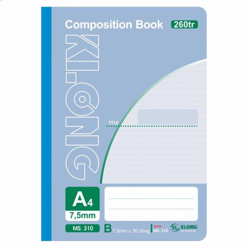 Sổ may klong 260tr A4 58/88 compostion book; MS: 310 .