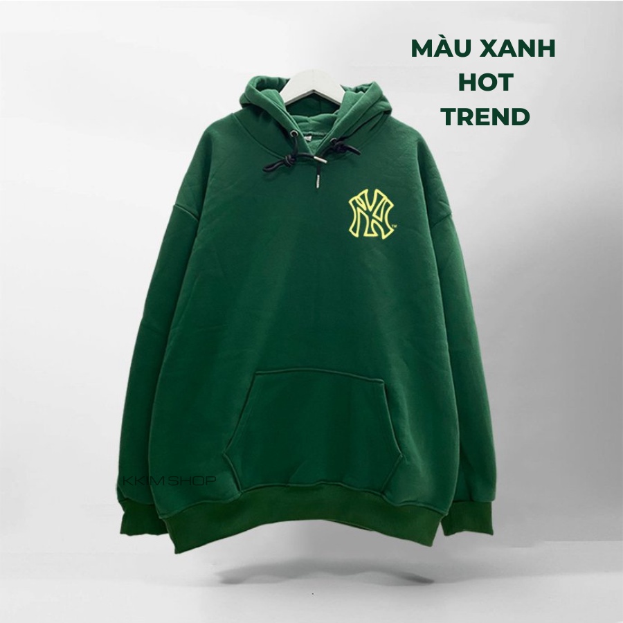 Áo Nỉ HOODIE NY, Áo hoodie MLP XANH LÁ unisex nam nữ form rộng oversize chất liệu Nỉ bông cao cấp KKIM SHOP