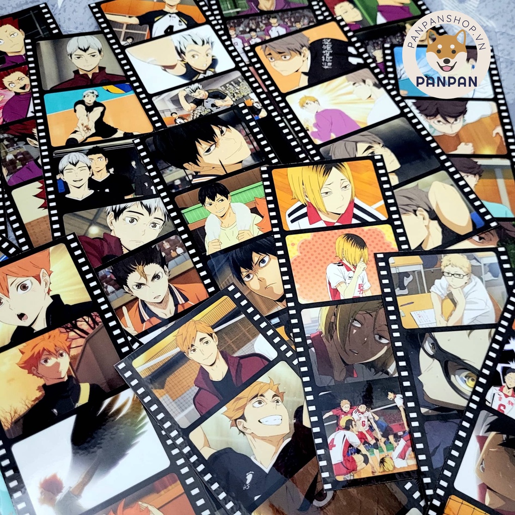 Bookmark Filmstrip ép nhựa Haikyuu! - kẹp sách film strip card nhựa anime Chàng khổng lồ tí hon