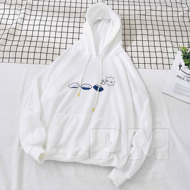 Áo Hoodie Unisex Mùa Đông Chất Nỉ Nam Nữ Giá Rẻ Sticker Cloudss Cute Phong Cách Hàn Quốc Mặc Đi Học Đi Chơi