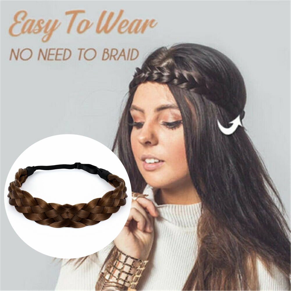 Băng Đô Cài Tóc Kiểu Tóc Bện Co Giãn Thời Trang Cho Nữ