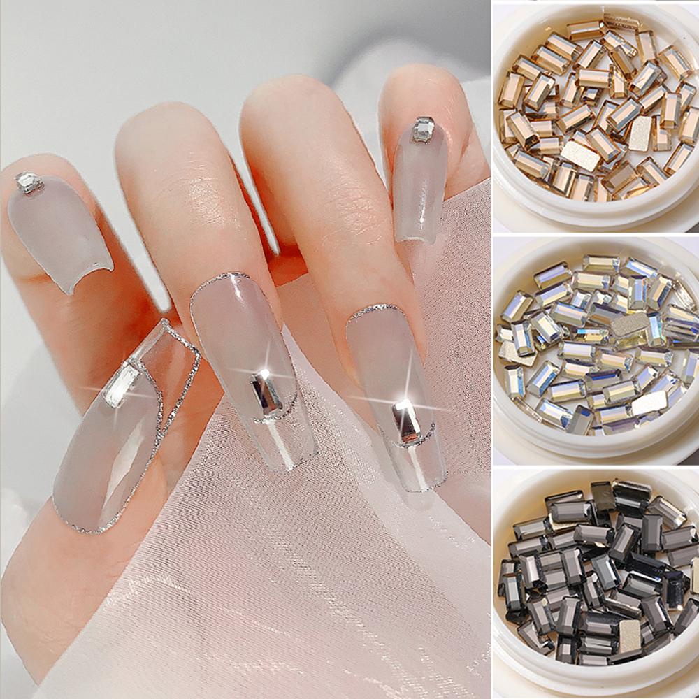 Lọ Phụ Kiện 3D Trang Trí Móng Tay|Miếng Dán Trang Trí Móng Tay Hình Chữ Nhật