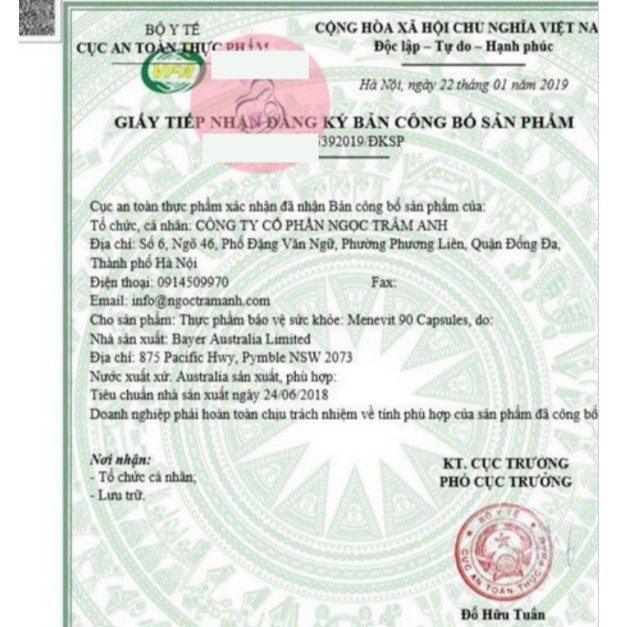 Combo ÚC Tăng Cường Phẩm Chất Qúy Ông tăng thụ thai tăng sức mạnh (Menevit + KẼM Zinc)