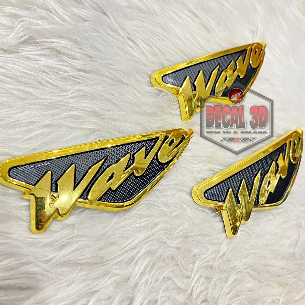 Tem mặt nạ wave thái xi vàng cực đẹp chất liệu nhựa cứng dán xe Honda WAVE nhỏ